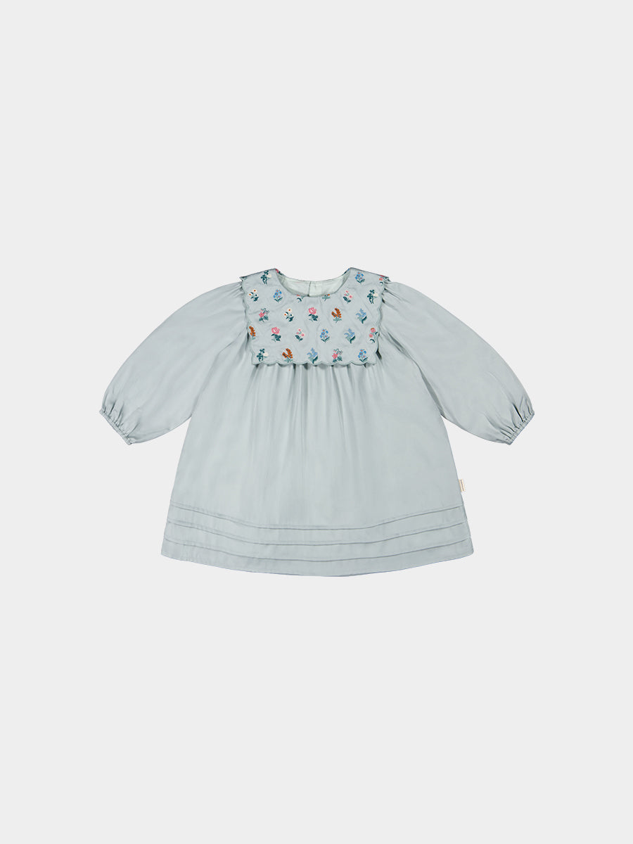 Ely Embroidered Dress, Pea Green – view 2