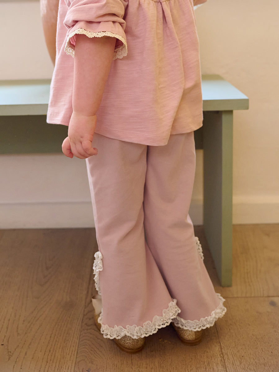 Tretyakov Lace-Trim Leggings, Light Rose – view 4